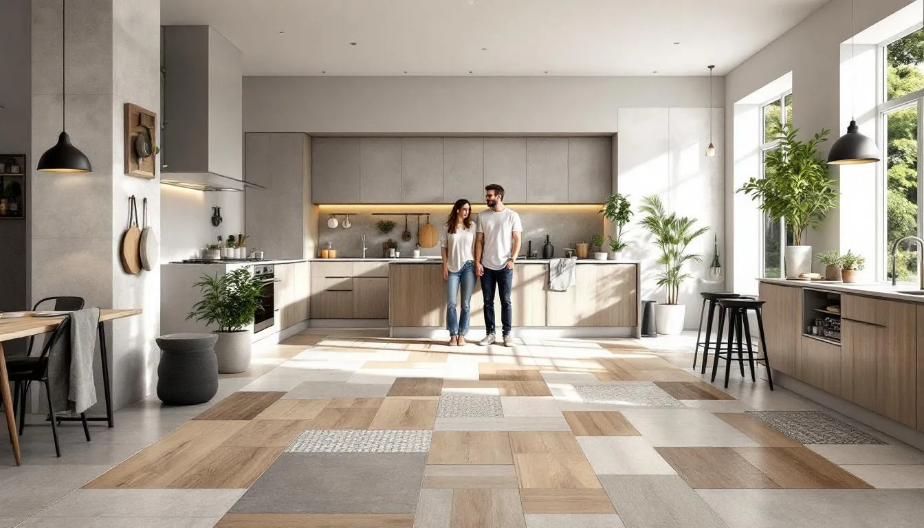 Carrelage pour sol cuisine résistant à l'humidité et esthétique