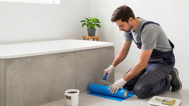 Sous-couche hydrofuge avant carrelage pour protection étanche