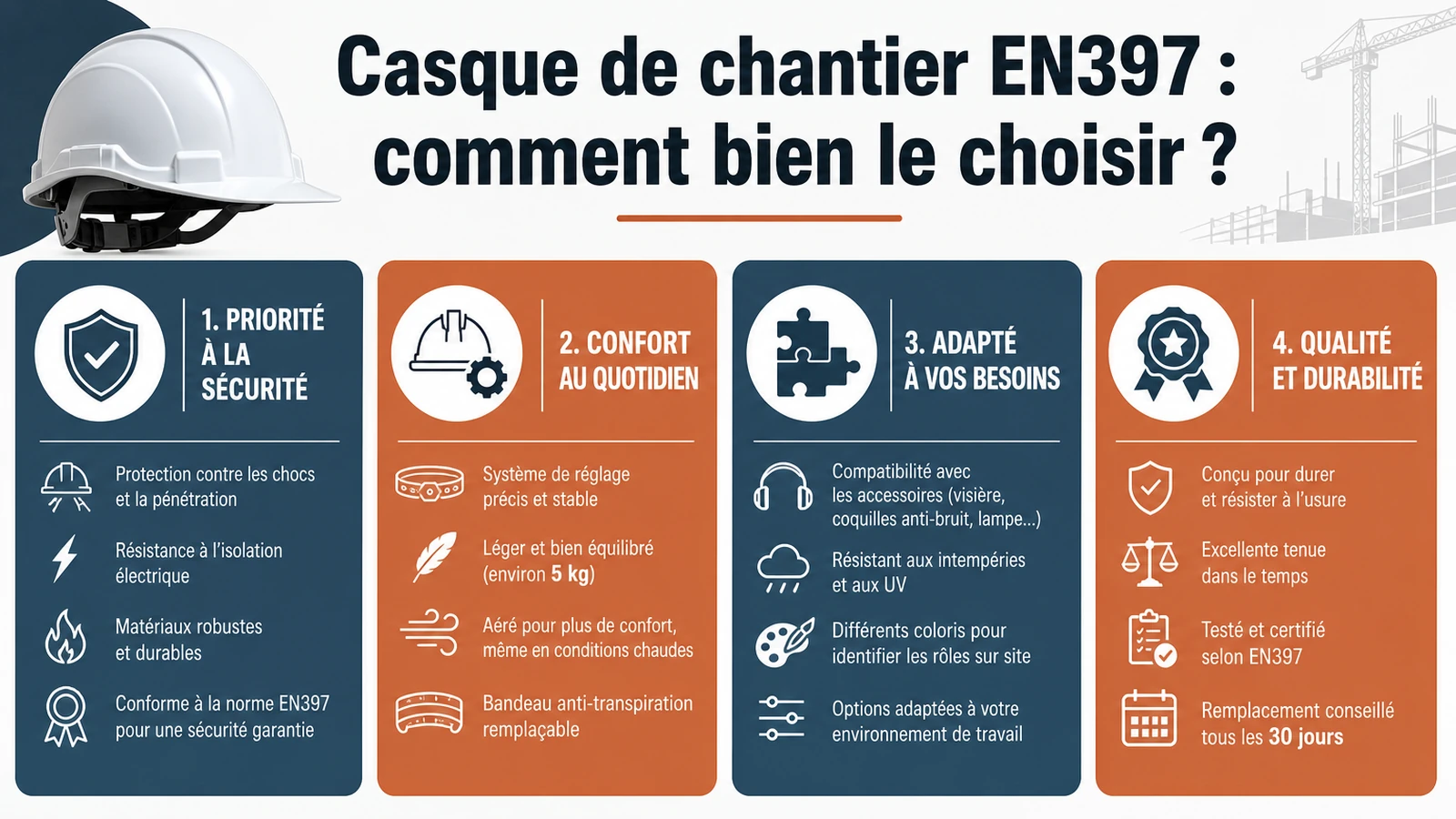 infographie sur Casque de chantier EN397 : comment bien le choisir ?